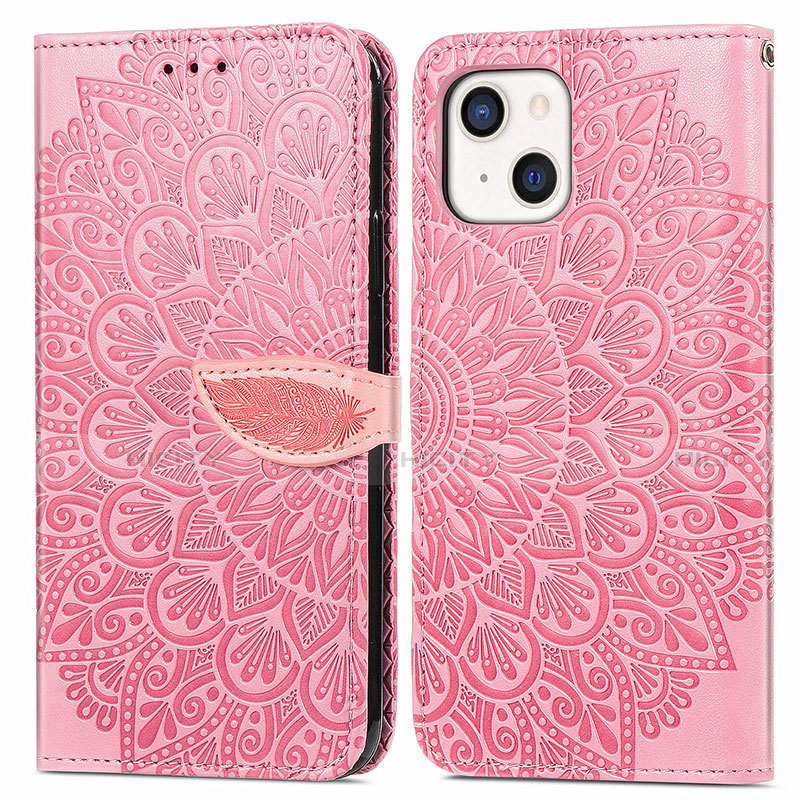 Custodia Portafoglio In Pelle Fantasia Modello Cover con Supporto H13 per Apple iPhone 14