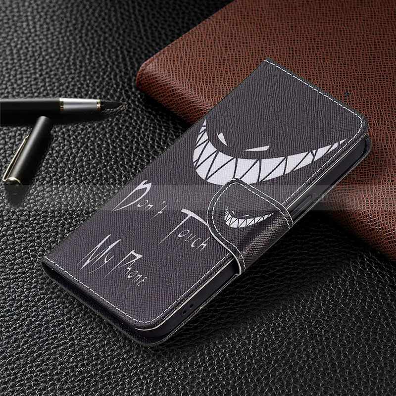 Custodia Portafoglio In Pelle Fantasia Modello Cover con Supporto L03 per Apple iPhone 14 Pro Max Nero
