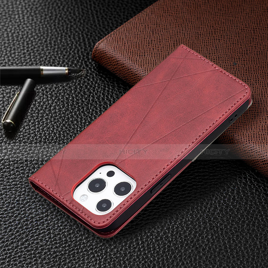Custodia Portafoglio In Pelle Fantasia Modello Cover con Supporto L04 per Apple iPhone 13 Pro Rosso