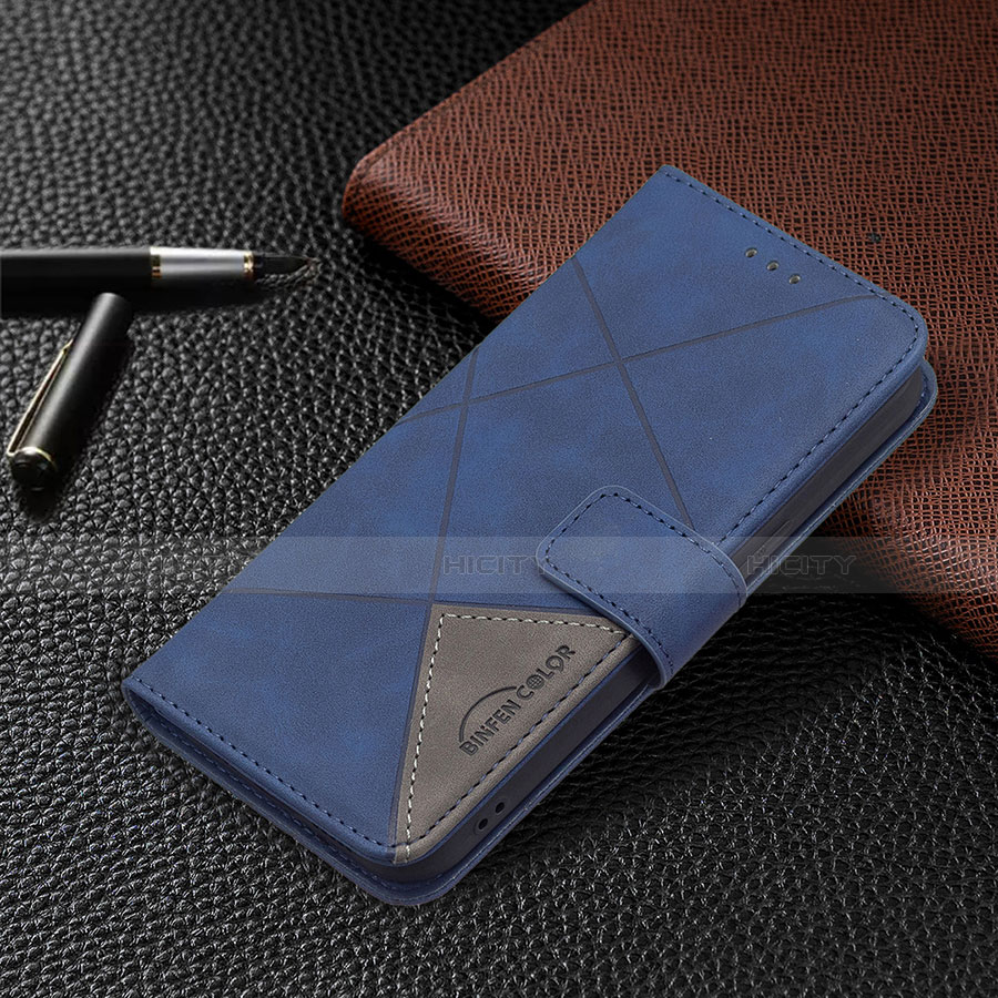 Custodia Portafoglio In Pelle Fantasia Modello Cover con Supporto L06 per Apple iPhone 13 Blu