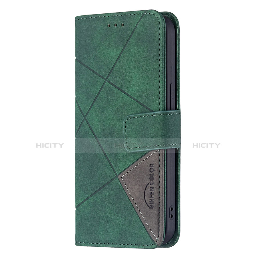 Custodia Portafoglio In Pelle Fantasia Modello Cover con Supporto L06 per Apple iPhone 13 Verde