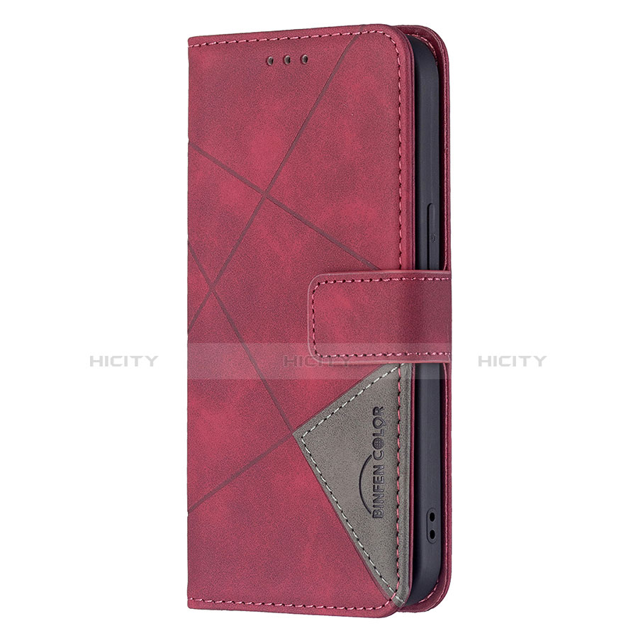 Custodia Portafoglio In Pelle Fantasia Modello Cover con Supporto L06 per Apple iPhone 14 Plus Rosso