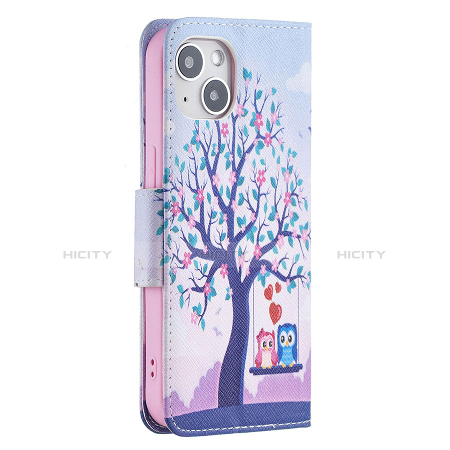 Custodia Portafoglio In Pelle Fantasia Modello Cover con Supporto L07 per Apple iPhone 13 Multicolore