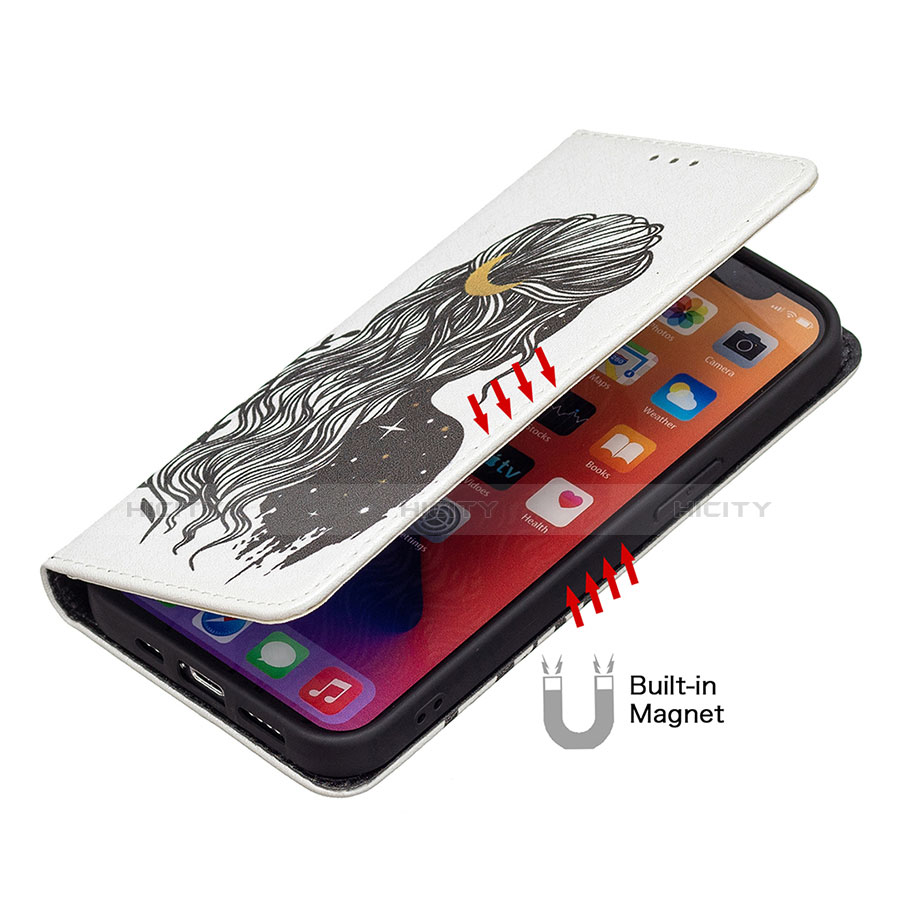 Custodia Portafoglio In Pelle Fantasia Modello Cover con Supporto per Apple iPhone 13 Pro Max Grigio