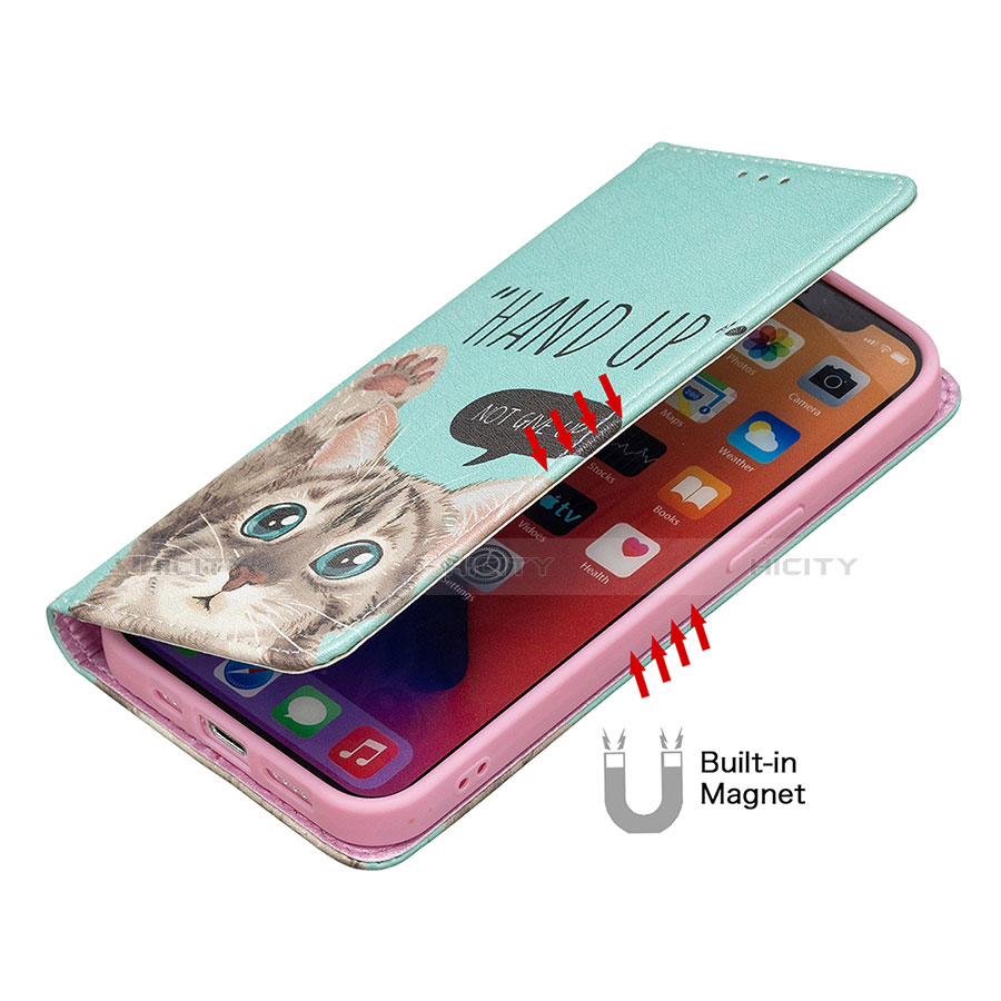 Custodia Portafoglio In Pelle Fantasia Modello Cover con Supporto per Apple iPhone 13 Pro Rosa