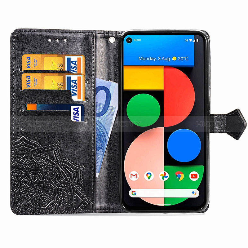 Custodia Portafoglio In Pelle Fantasia Modello Cover con Supporto per Google Pixel 5 XL 5G