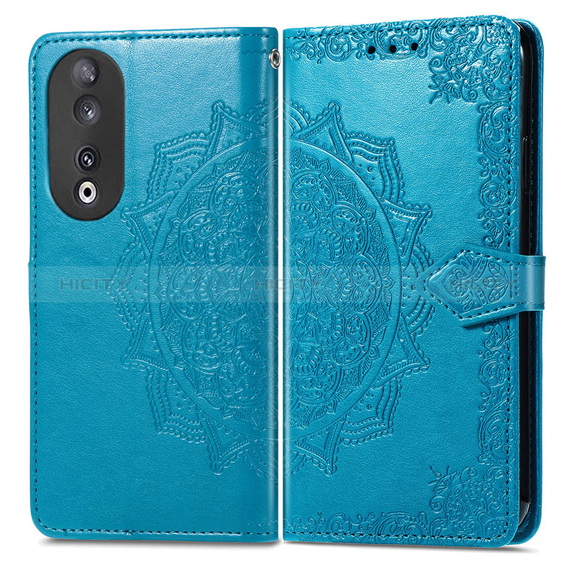 Custodia Portafoglio In Pelle Fantasia Modello Cover con Supporto per Huawei Honor 90 5G Blu