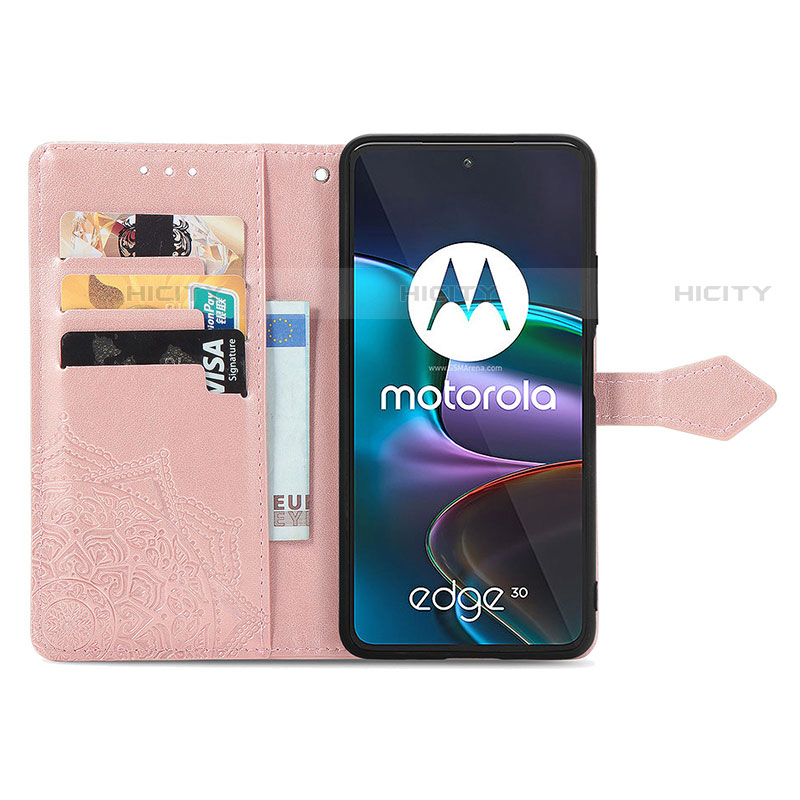 Custodia Portafoglio In Pelle Fantasia Modello Cover con Supporto per Motorola Moto Edge 30 5G