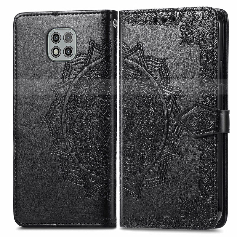 Custodia Portafoglio In Pelle Fantasia Modello Cover con Supporto per Motorola Moto G Power (2021) Nero