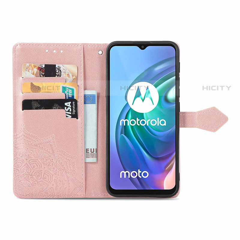 Custodia Portafoglio In Pelle Fantasia Modello Cover con Supporto per Motorola Moto G10