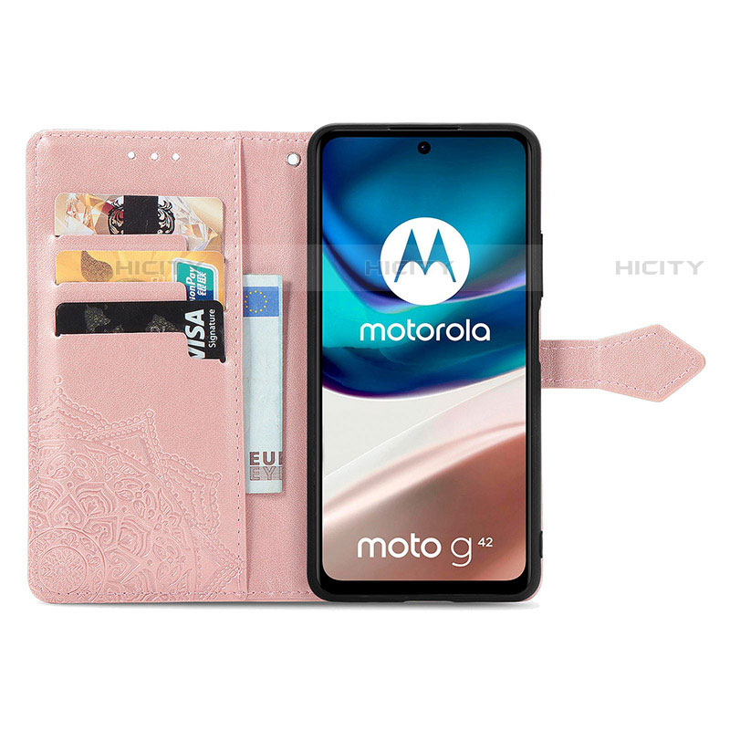 Custodia Portafoglio In Pelle Fantasia Modello Cover con Supporto per Motorola Moto G42