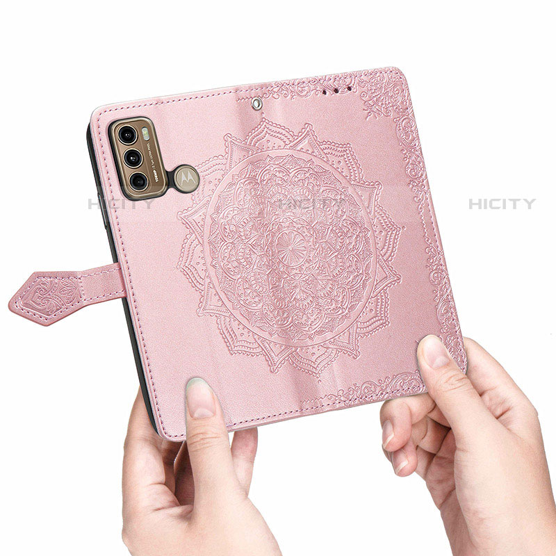 Custodia Portafoglio In Pelle Fantasia Modello Cover con Supporto per Motorola Moto G60