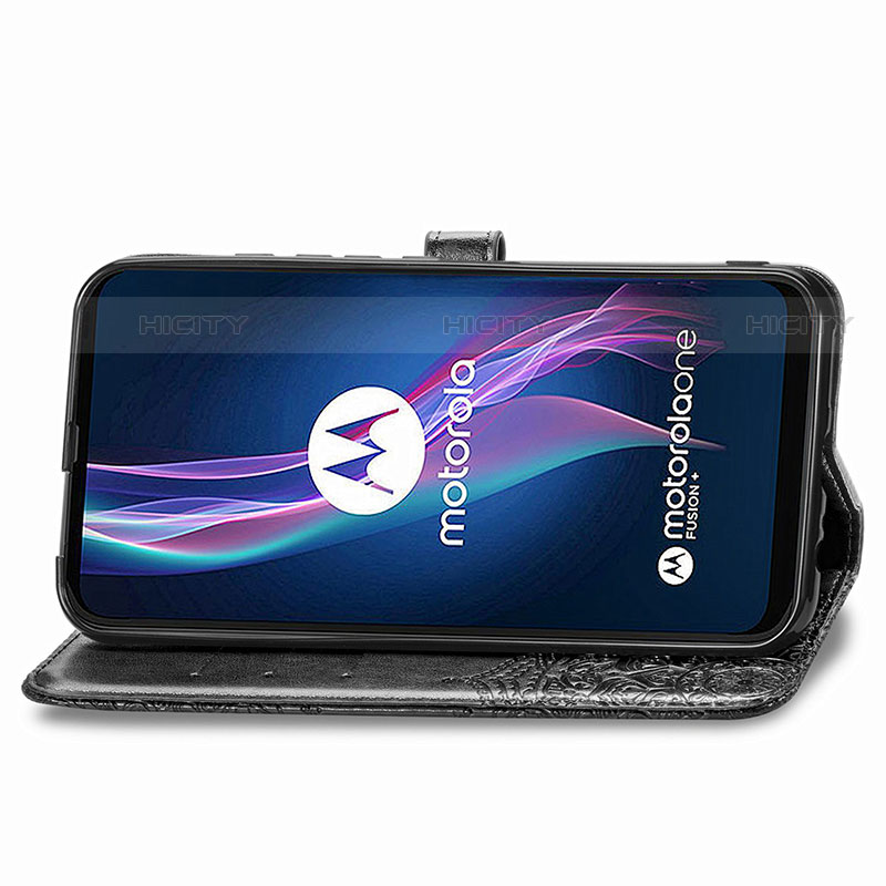 Custodia Portafoglio In Pelle Fantasia Modello Cover con Supporto per Motorola Moto One Fusion Plus