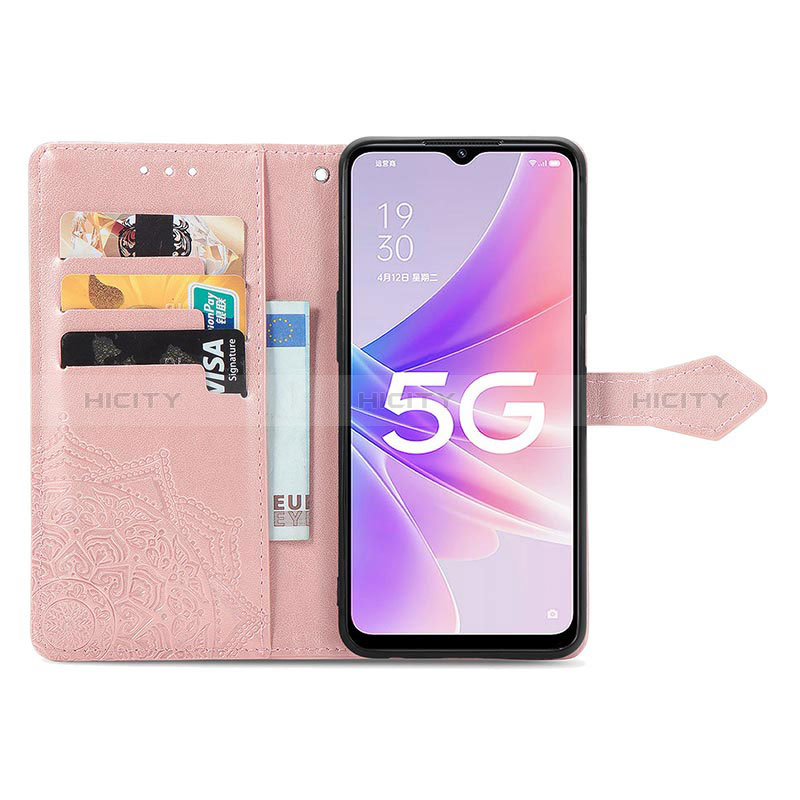 Custodia Portafoglio In Pelle Fantasia Modello Cover con Supporto per Oppo A56S 5G