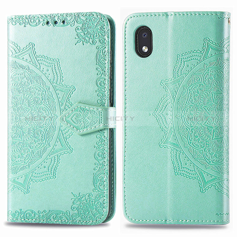 Custodia Portafoglio In Pelle Fantasia Modello Cover con Supporto per Samsung Galaxy A01 Core Verde