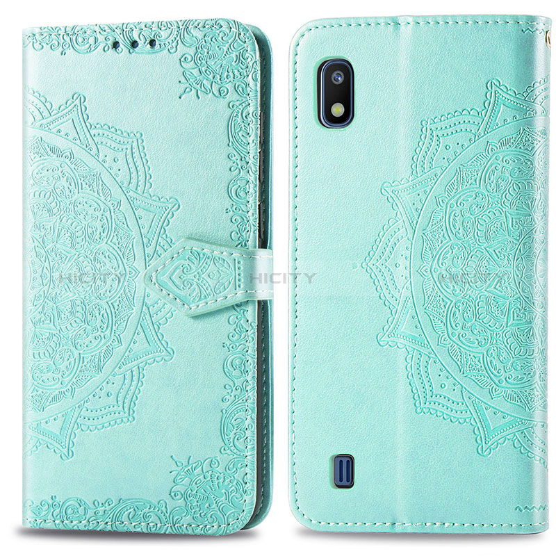 Custodia Portafoglio In Pelle Fantasia Modello Cover con Supporto per Samsung Galaxy A10 Verde