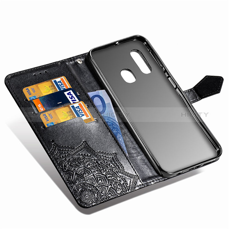 Custodia Portafoglio In Pelle Fantasia Modello Cover con Supporto per Samsung Galaxy A20e