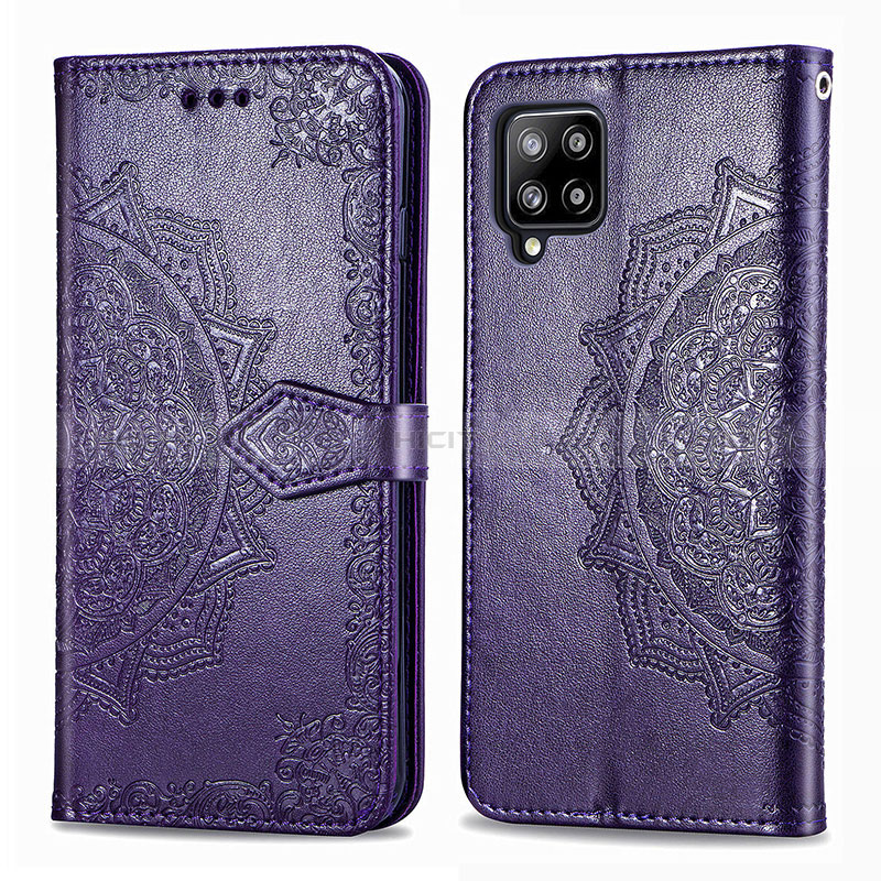 Custodia Portafoglio In Pelle Fantasia Modello Cover con Supporto per Samsung Galaxy A42 5G Viola