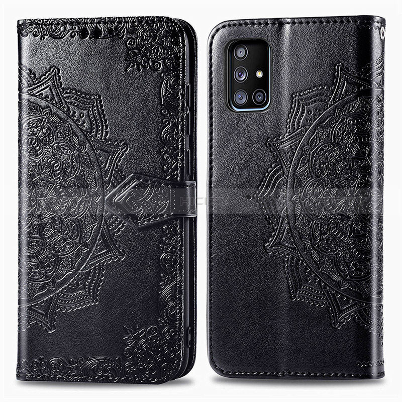 Custodia Portafoglio In Pelle Fantasia Modello Cover con Supporto per Samsung Galaxy A51 5G Nero