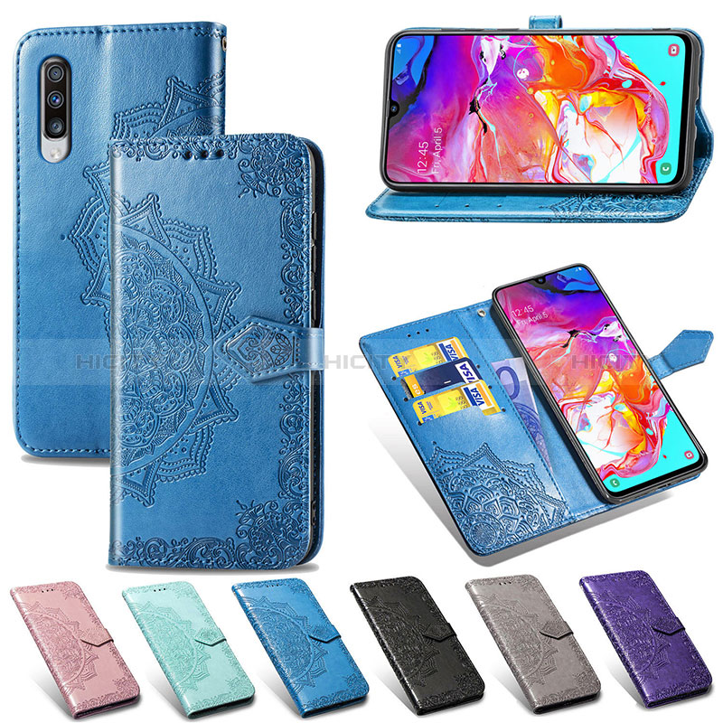 Custodia Portafoglio In Pelle Fantasia Modello Cover con Supporto per Samsung Galaxy A70