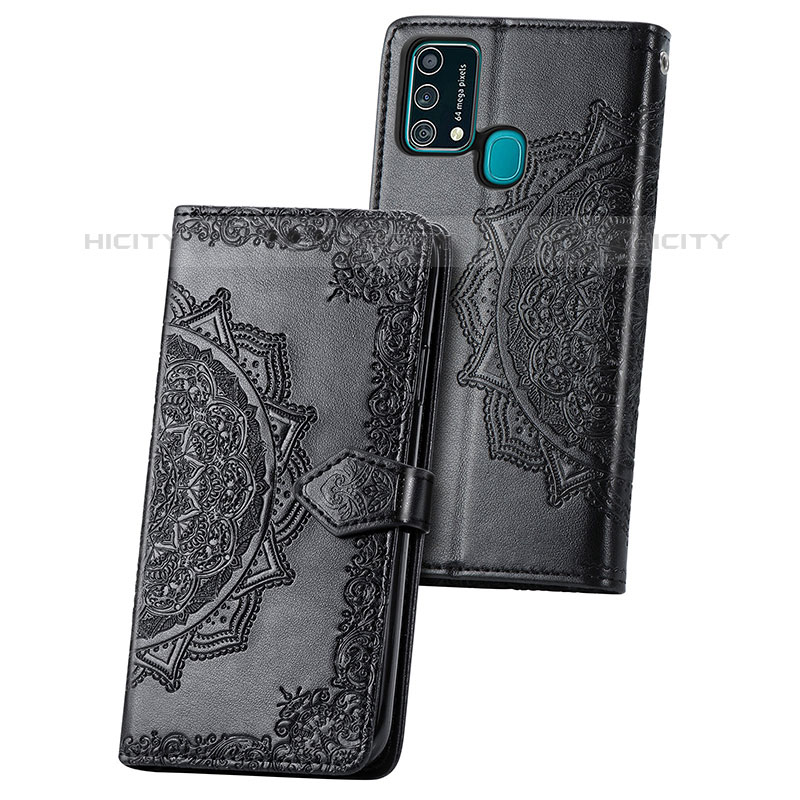 Custodia Portafoglio In Pelle Fantasia Modello Cover con Supporto per Samsung Galaxy F41 Nero