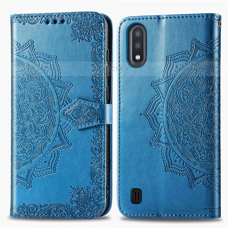 Custodia Portafoglio In Pelle Fantasia Modello Cover con Supporto per Samsung Galaxy M01