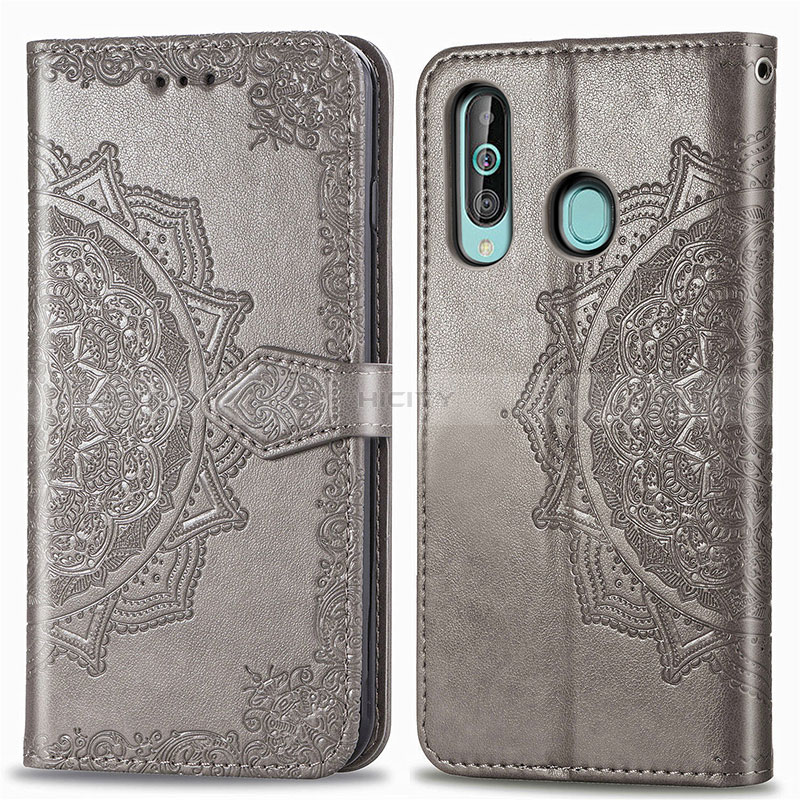 Custodia Portafoglio In Pelle Fantasia Modello Cover con Supporto per Samsung Galaxy M40 Grigio