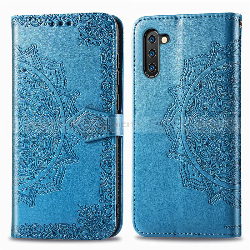 Custodia Portafoglio In Pelle Fantasia Modello Cover con Supporto per Samsung Galaxy Note 10 5G Blu