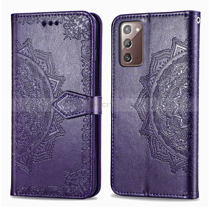 Custodia Portafoglio In Pelle Fantasia Modello Cover con Supporto per Samsung Galaxy Note 20 5G Viola