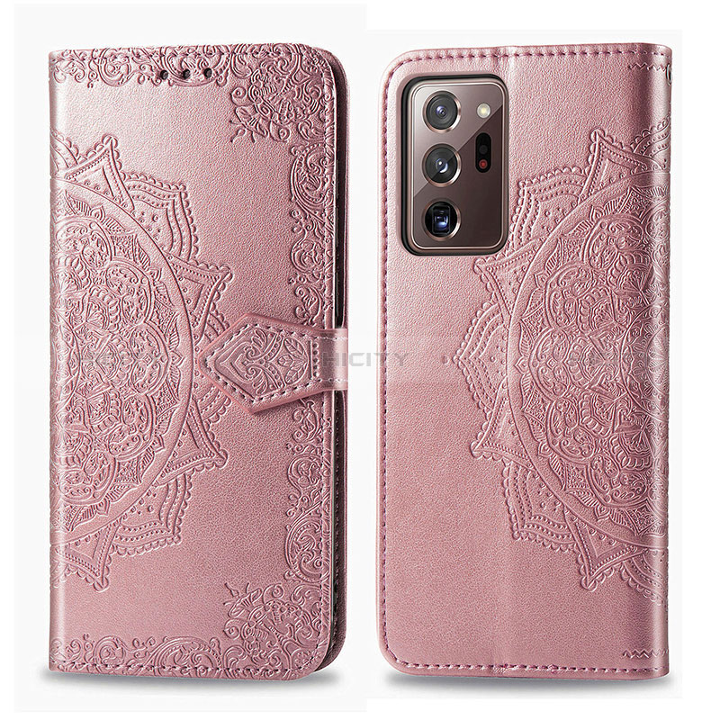 Custodia Portafoglio In Pelle Fantasia Modello Cover con Supporto per Samsung Galaxy Note 20 Ultra 5G Oro Rosa