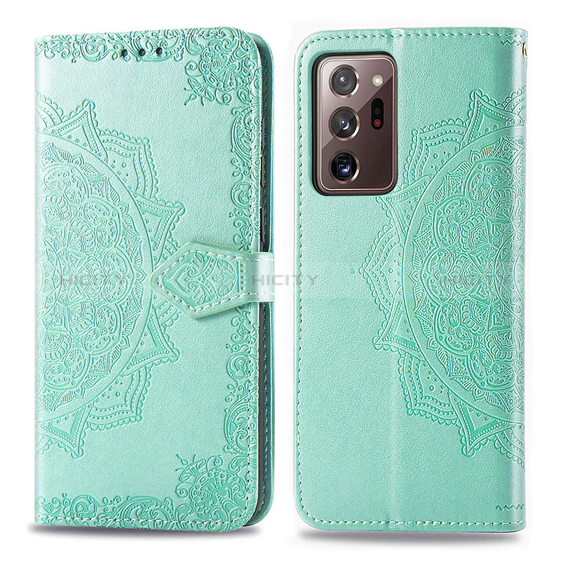 Custodia Portafoglio In Pelle Fantasia Modello Cover con Supporto per Samsung Galaxy Note 20 Ultra 5G Verde