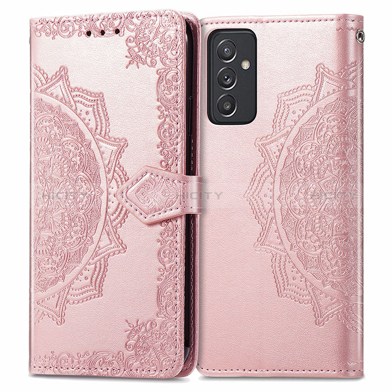 Custodia Portafoglio In Pelle Fantasia Modello Cover con Supporto per Samsung Galaxy Quantum2 5G Oro Rosa
