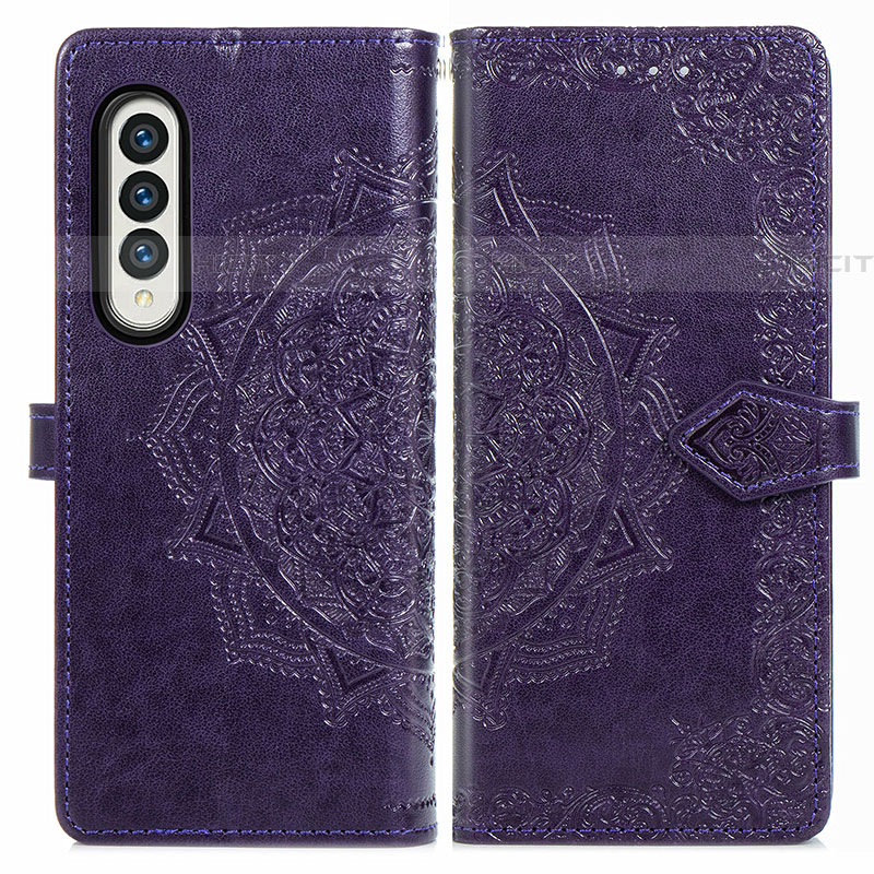 Custodia Portafoglio In Pelle Fantasia Modello Cover con Supporto per Samsung Galaxy Z Fold4 5G