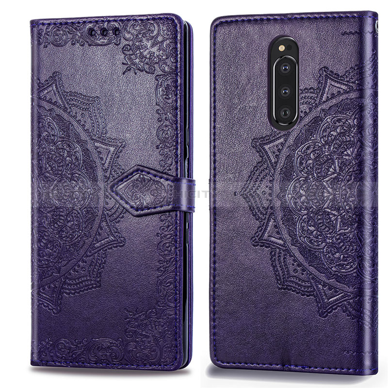 Custodia Portafoglio In Pelle Fantasia Modello Cover con Supporto per Sony Xperia 1