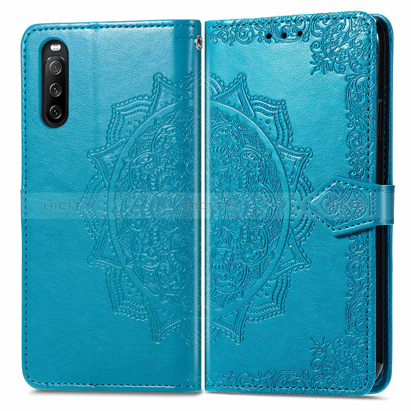 Custodia Portafoglio In Pelle Fantasia Modello Cover con Supporto per Sony Xperia 10 III