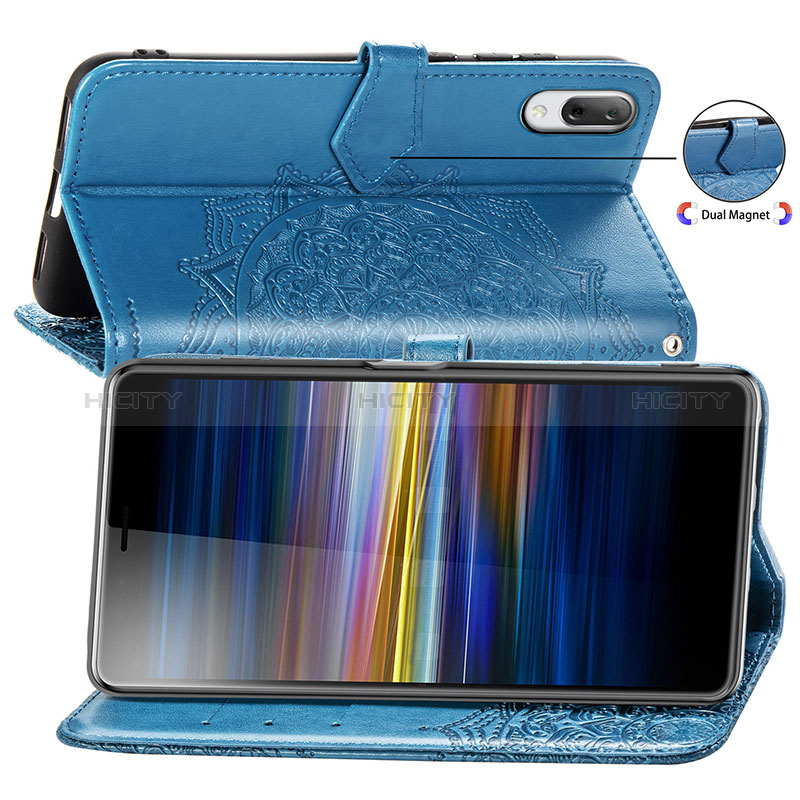 Custodia Portafoglio In Pelle Fantasia Modello Cover con Supporto per Sony Xperia L3