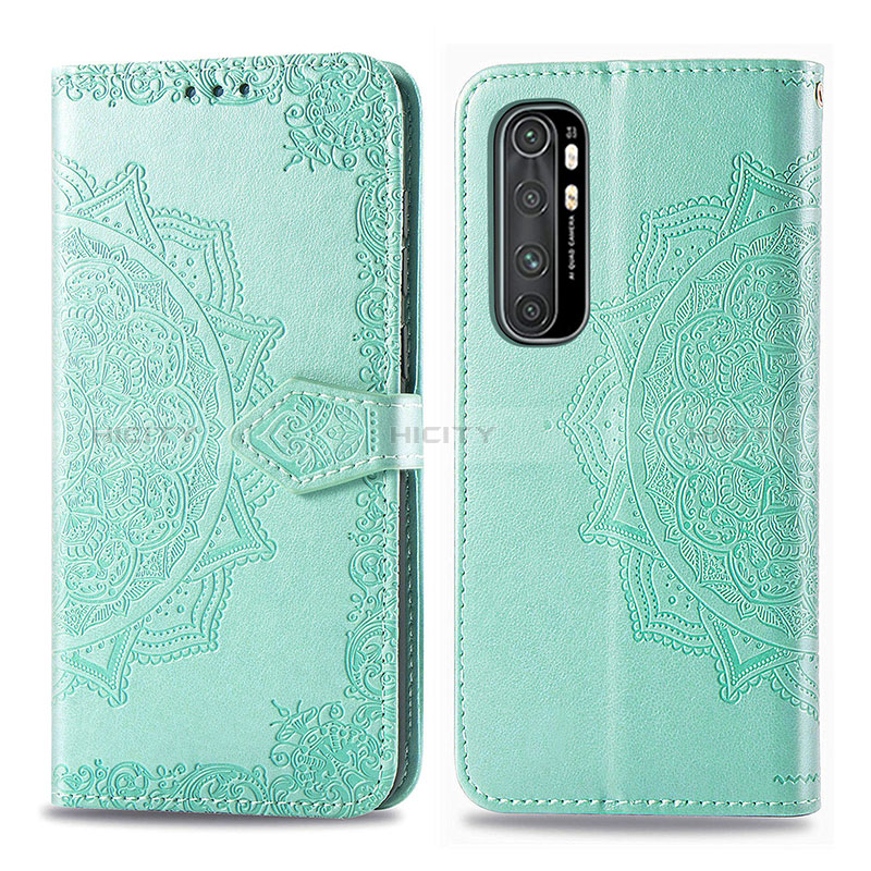 Custodia Portafoglio In Pelle Fantasia Modello Cover con Supporto per Xiaomi Mi Note 10 Lite Verde