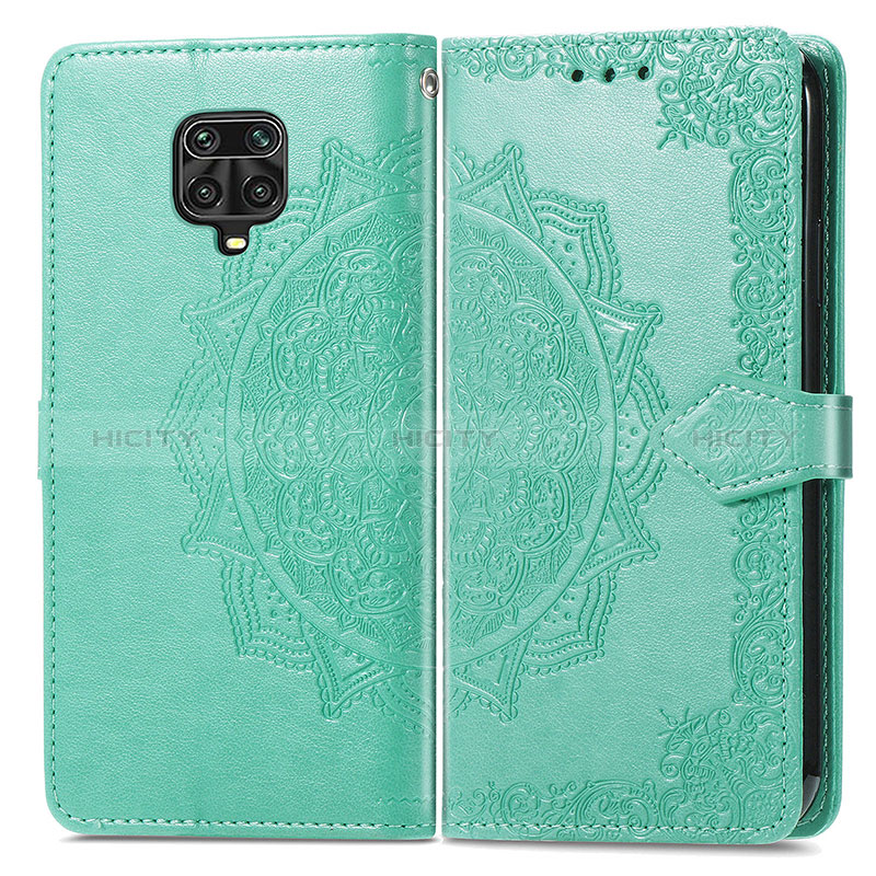 Custodia Portafoglio In Pelle Fantasia Modello Cover con Supporto per Xiaomi Redmi Note 9 Pro Verde