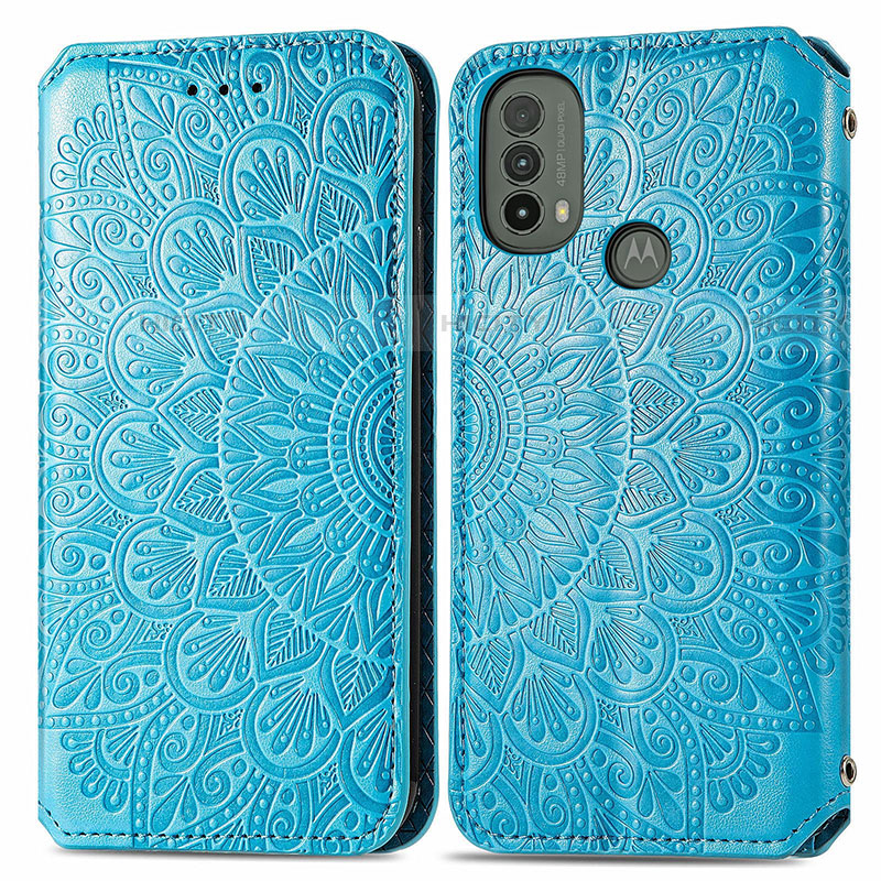 Custodia Portafoglio In Pelle Fantasia Modello Cover con Supporto S01D per Motorola Moto E40