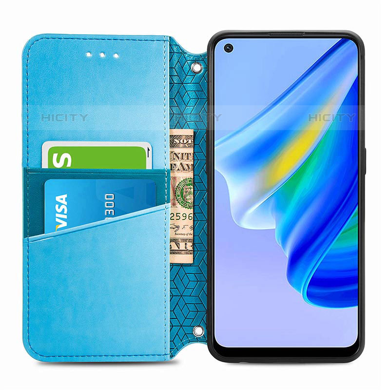 Custodia Portafoglio In Pelle Fantasia Modello Cover con Supporto S01D per Oppo A74 4G