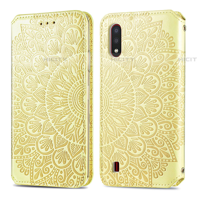 Custodia Portafoglio In Pelle Fantasia Modello Cover con Supporto S01D per Samsung Galaxy A01 SM-A015