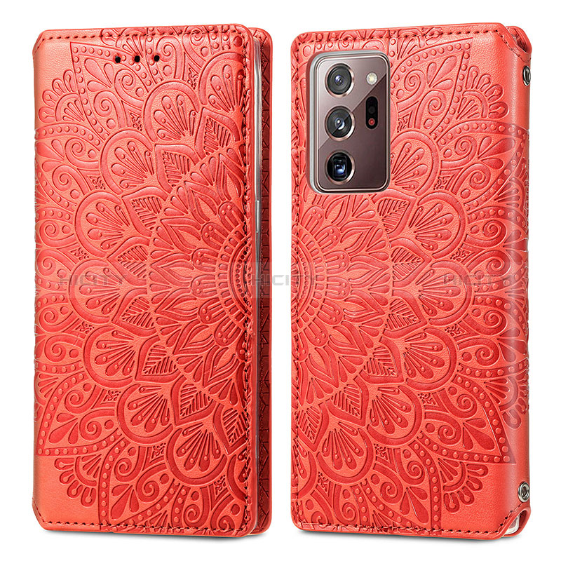 Custodia Portafoglio In Pelle Fantasia Modello Cover con Supporto S01D per Samsung Galaxy Note 20 Ultra 5G Rosso
