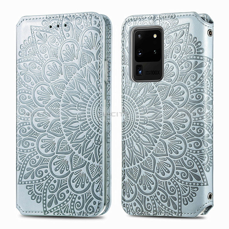 Custodia Portafoglio In Pelle Fantasia Modello Cover con Supporto S01D per Samsung Galaxy S20 Ultra