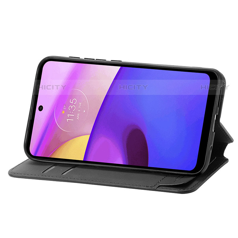 Custodia Portafoglio In Pelle Fantasia Modello Cover con Supporto S02D per Motorola Moto E40