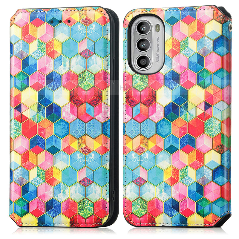 Custodia Portafoglio In Pelle Fantasia Modello Cover con Supporto S02D per Motorola Moto Edge (2022) 5G