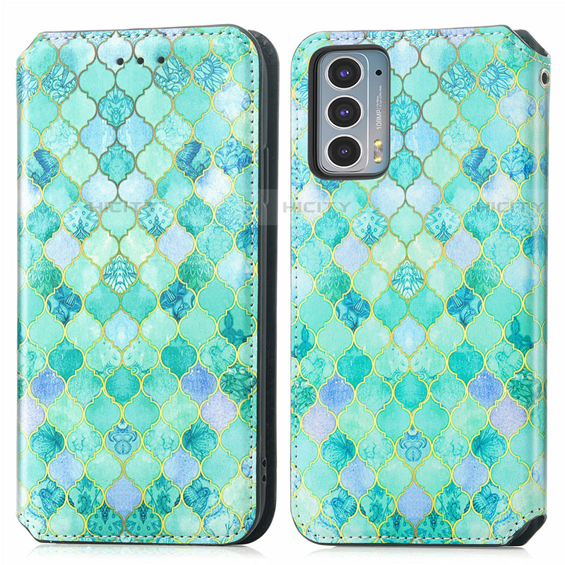 Custodia Portafoglio In Pelle Fantasia Modello Cover con Supporto S02D per Motorola Moto Edge Lite 5G