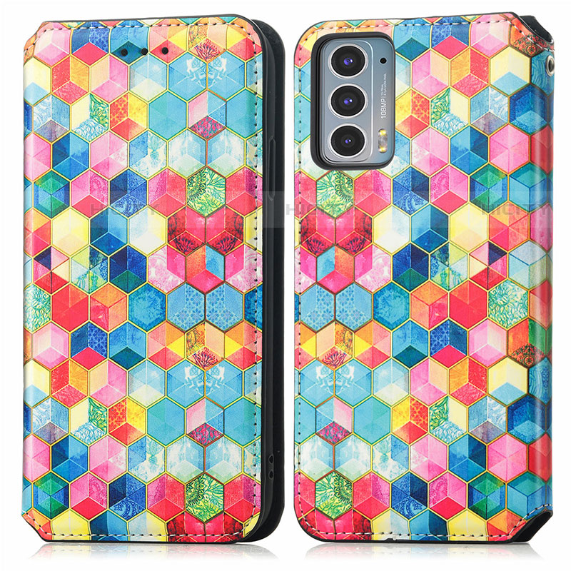 Custodia Portafoglio In Pelle Fantasia Modello Cover con Supporto S02D per Motorola Moto Edge Lite 5G