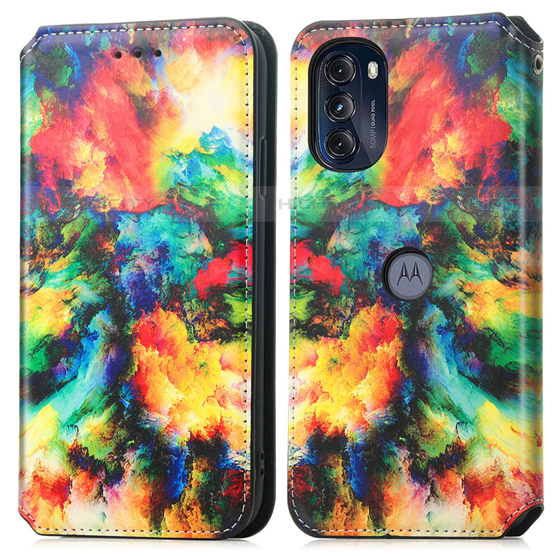 Custodia Portafoglio In Pelle Fantasia Modello Cover con Supporto S02D per Motorola Moto G 5G (2022)