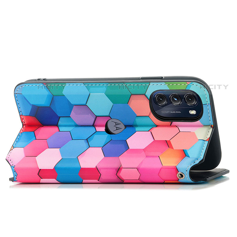 Custodia Portafoglio In Pelle Fantasia Modello Cover con Supporto S02D per Motorola Moto G 5G (2022)