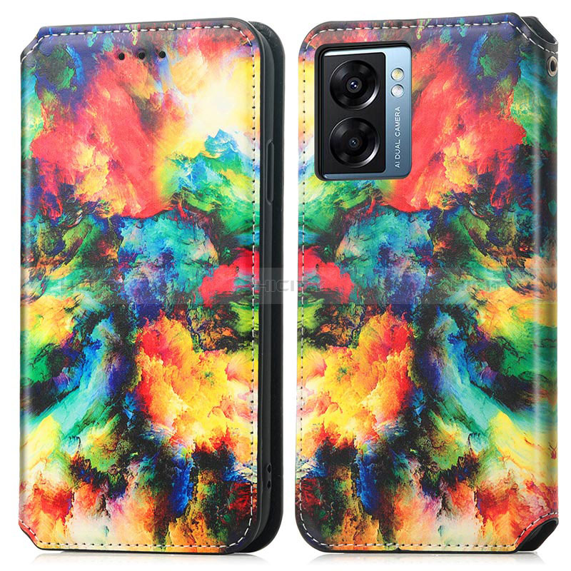 Custodia Portafoglio In Pelle Fantasia Modello Cover con Supporto S02D per Oppo A56S 5G